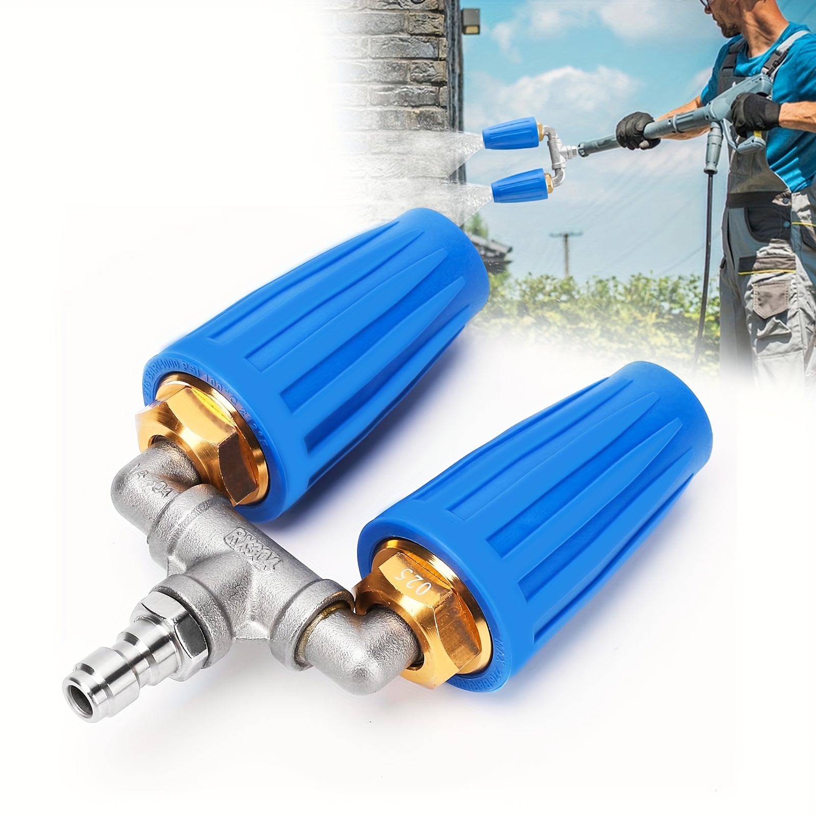 

1pc Nozzle For Pressure Washer, Stainless Steel Connector, 4000psi, 1/4 Inch Quick Connect, For Gardening, Car Cleaning