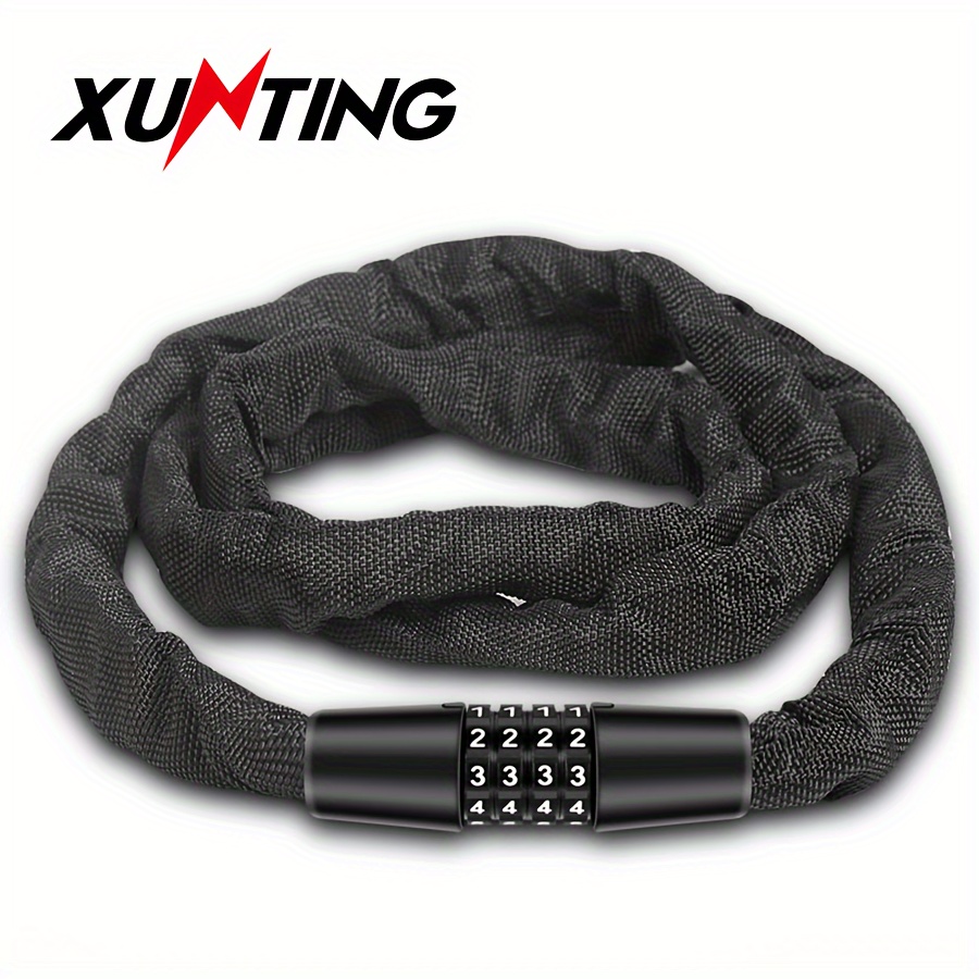 

Xunting Polished Lock - Anti-theft Chainstay Security For Mountain & Road Bicycles, Button Control