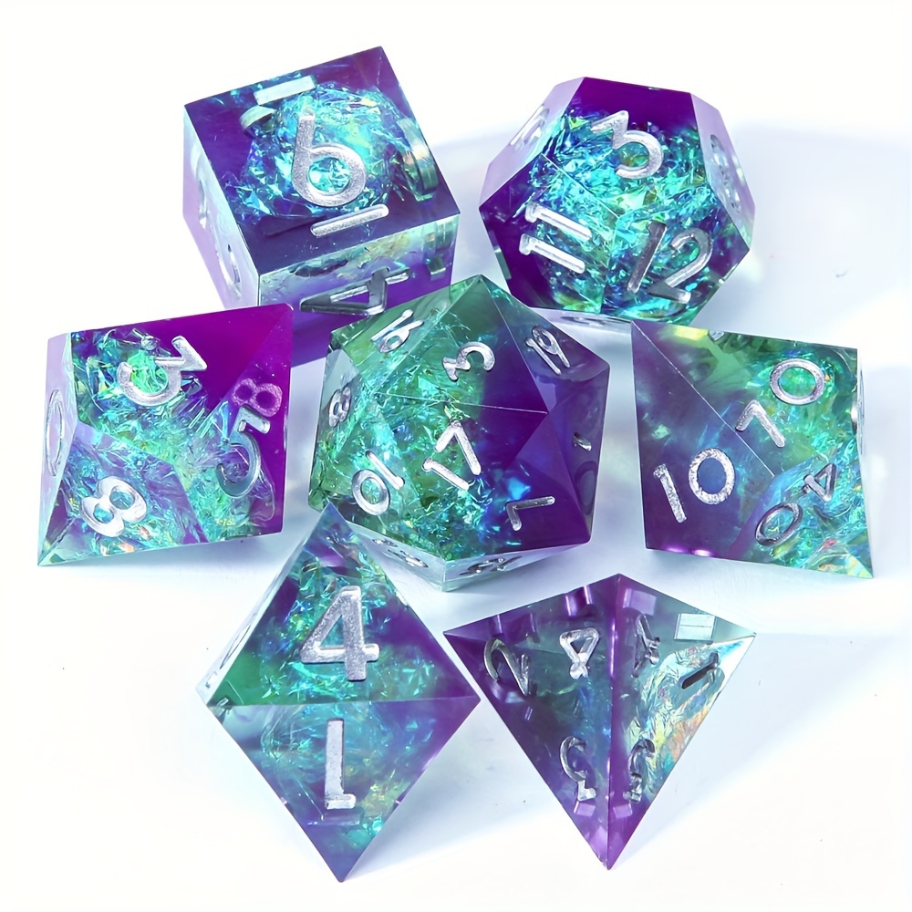 

7pcs Polyhedral Dice Set, Desktop Dices, For Decoration