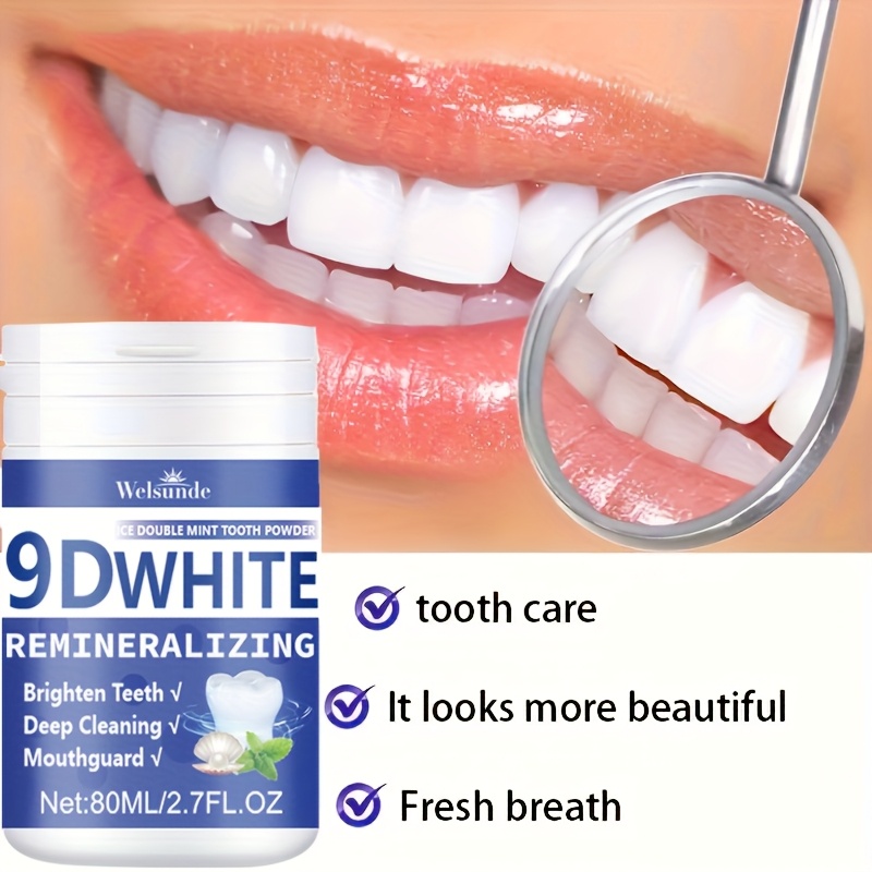 3pcs 9  remineralizing hydroxyapatite tooth powder 240ml 8 1fl oz deep cleaning mint flavored   ideal for oral health hygiene tooth brightening powder for   men and women ideal for daily deep cleaning of teeth Product details 3