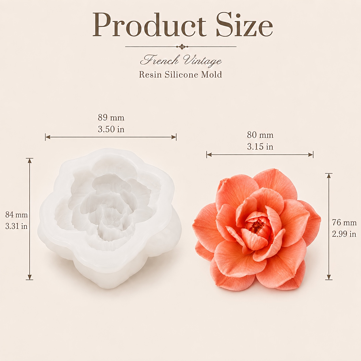 TEMU Stampo in silicone e resina, 1 pz Stampo in silicone per candele eleganti 3D, Petali squisiti che formano un tridimensionale. per creazioni di