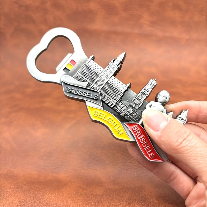 E-shop Neuer Flaschenöffner im europäischen Brüsseler Stil aus Metall, ein Kühlschrankmagnet für die Küche zu Hause, tragbarer Flaschenöffner für den