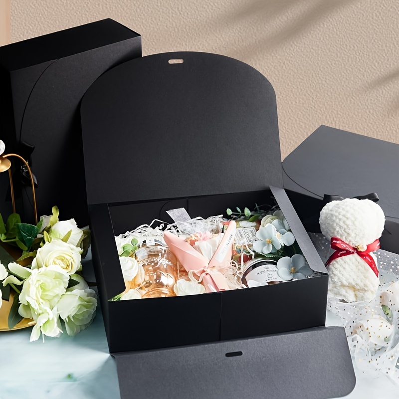 

5pcs Elegant Black Gift Boxes With - For Weddings, Bridesmaids, Birthdays & Holidays | Easy , Needed | Jewelry, Candy, Perfume, And Small Accessories | Ideal For Christmas & Seasonal Decor