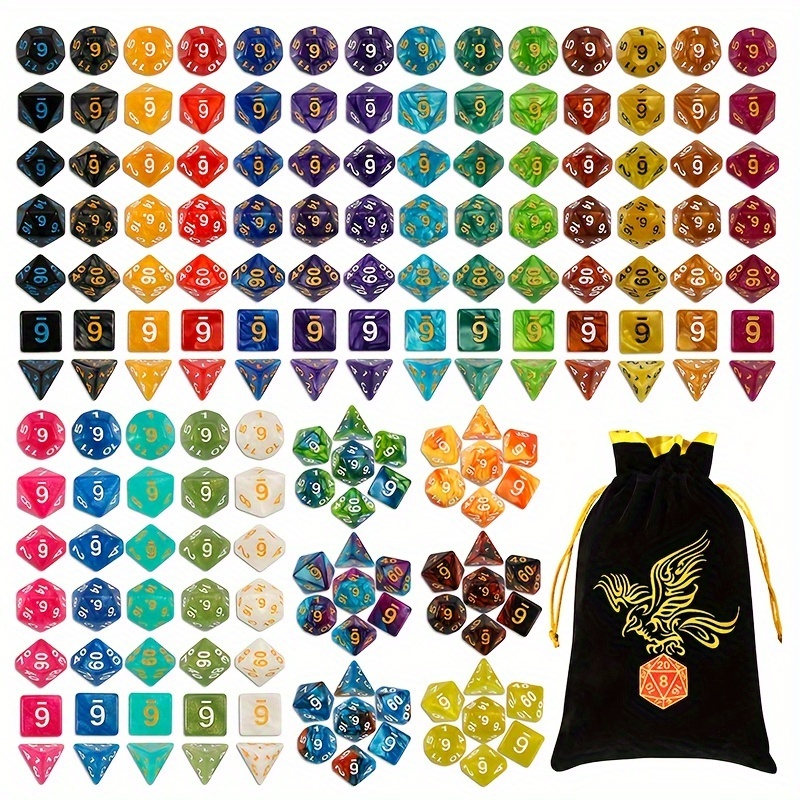 

Dnd Double-colors Polyhedral Dice Sets For D&d Rpg Mtg Table Games D4 D6 D8 D10 D% D12 D20 25 Colors Dice With 1 Large Flannel Bag, 25 X 7 (175pcs)