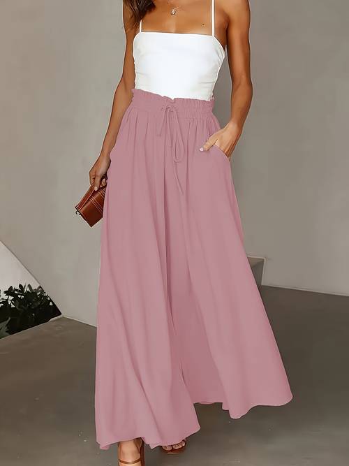 and summer stylish and elegant high waisted wide leg pants for women