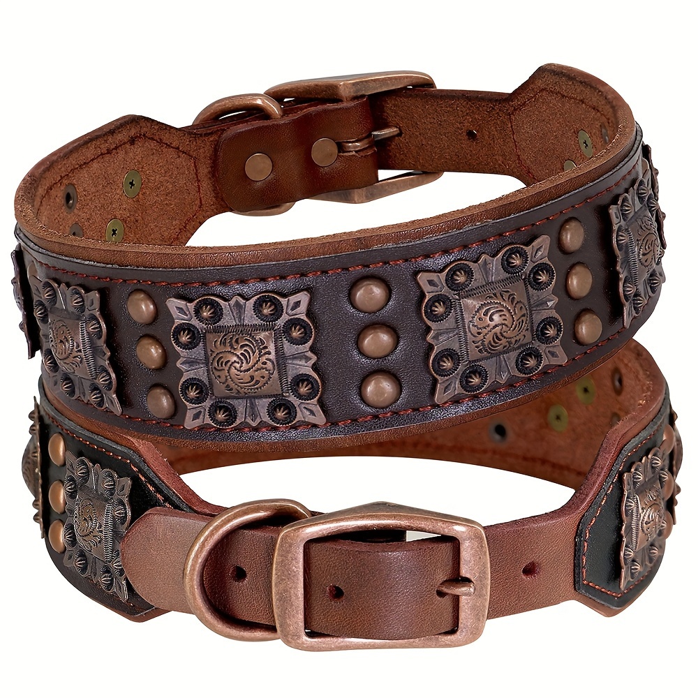 Beirui Personalisiertes Leder-Hundehalsband – Weich, Verstellbar 43–56 Cm, Mit Namensgravur Für Große Hunde