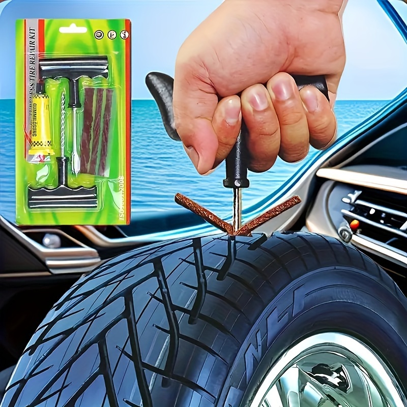 

6-piece Quick Fix Tire Repair Kit For Cars & Motorcycles - Vacuum Seal Puncture Repair Strips