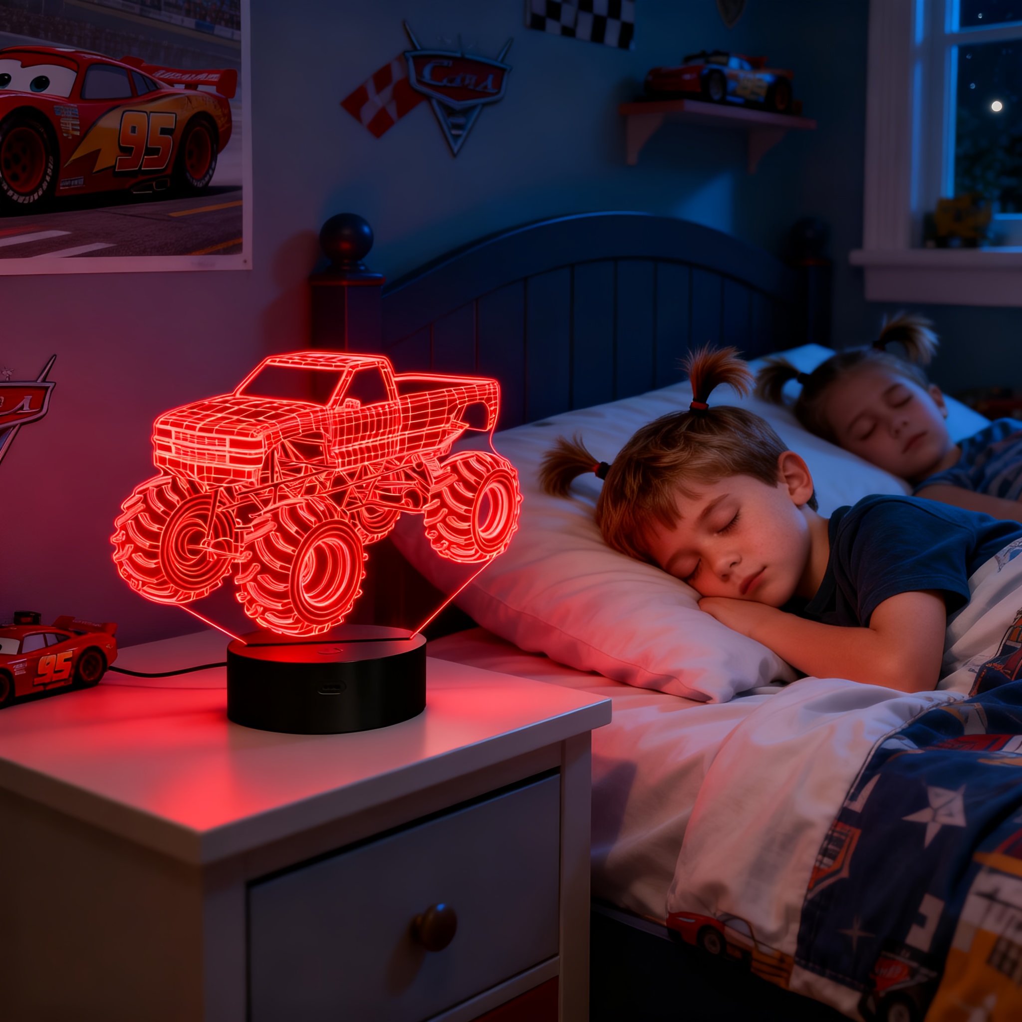 3D LED Unicorn Night Light – 7 Colors Touch Control, Dimmable Table Desk Lamp For Kids