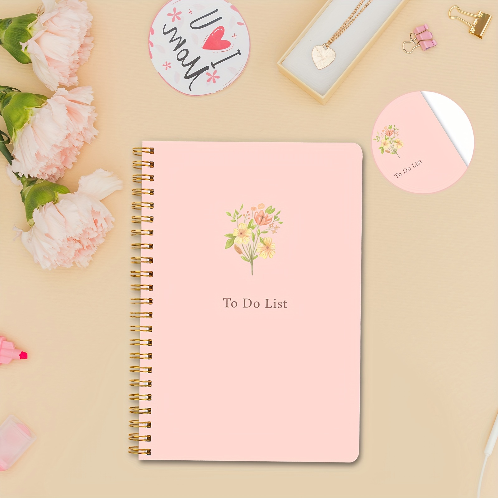 

Bubu 1pc Daily Planner Notebook - Spiral Bound List , Task And Notes,perfect School Or Office Supplies