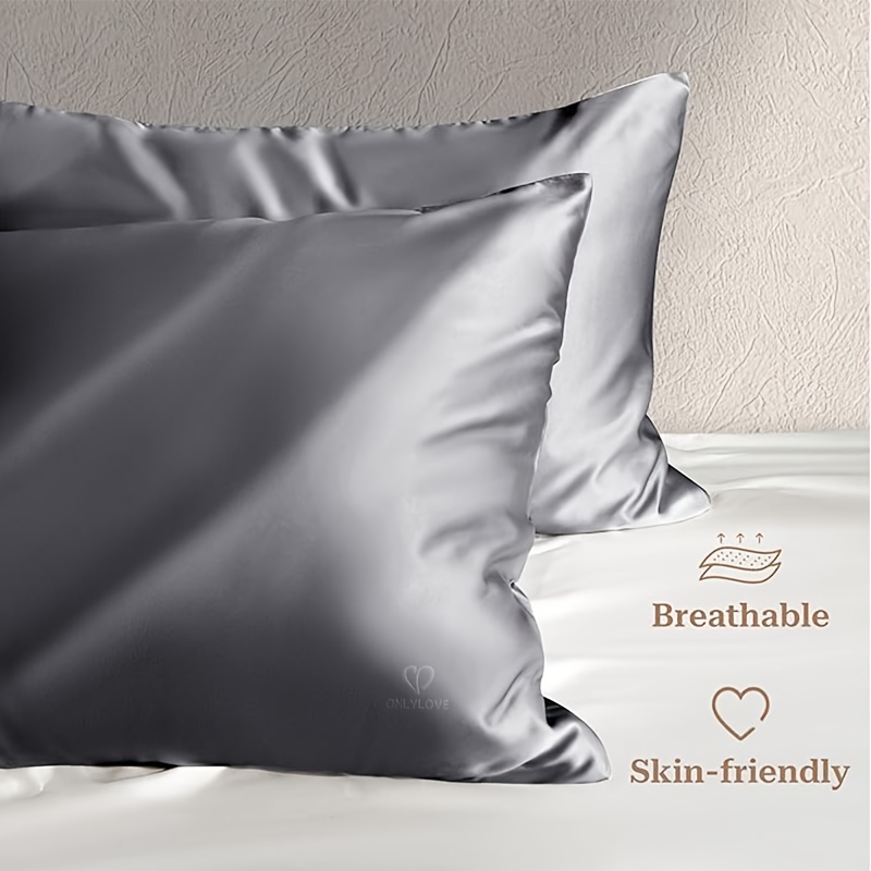 1pc luxury satin pillowcase for hair skin   pillowcase ultra   pillowcase with envelope closure machine washable details 5