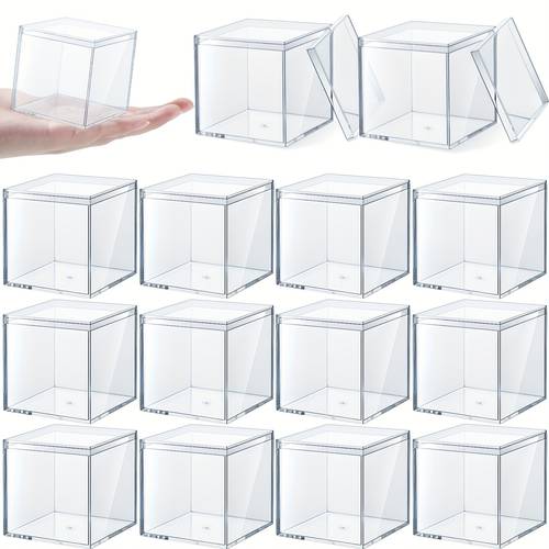 26pcs clear acrylic plastic square cube small acrylic box with lid storage mini acrylic boxes square display box organizer containers for candy pill tiny jewelry gifts 2 56 x 2 56 x 2