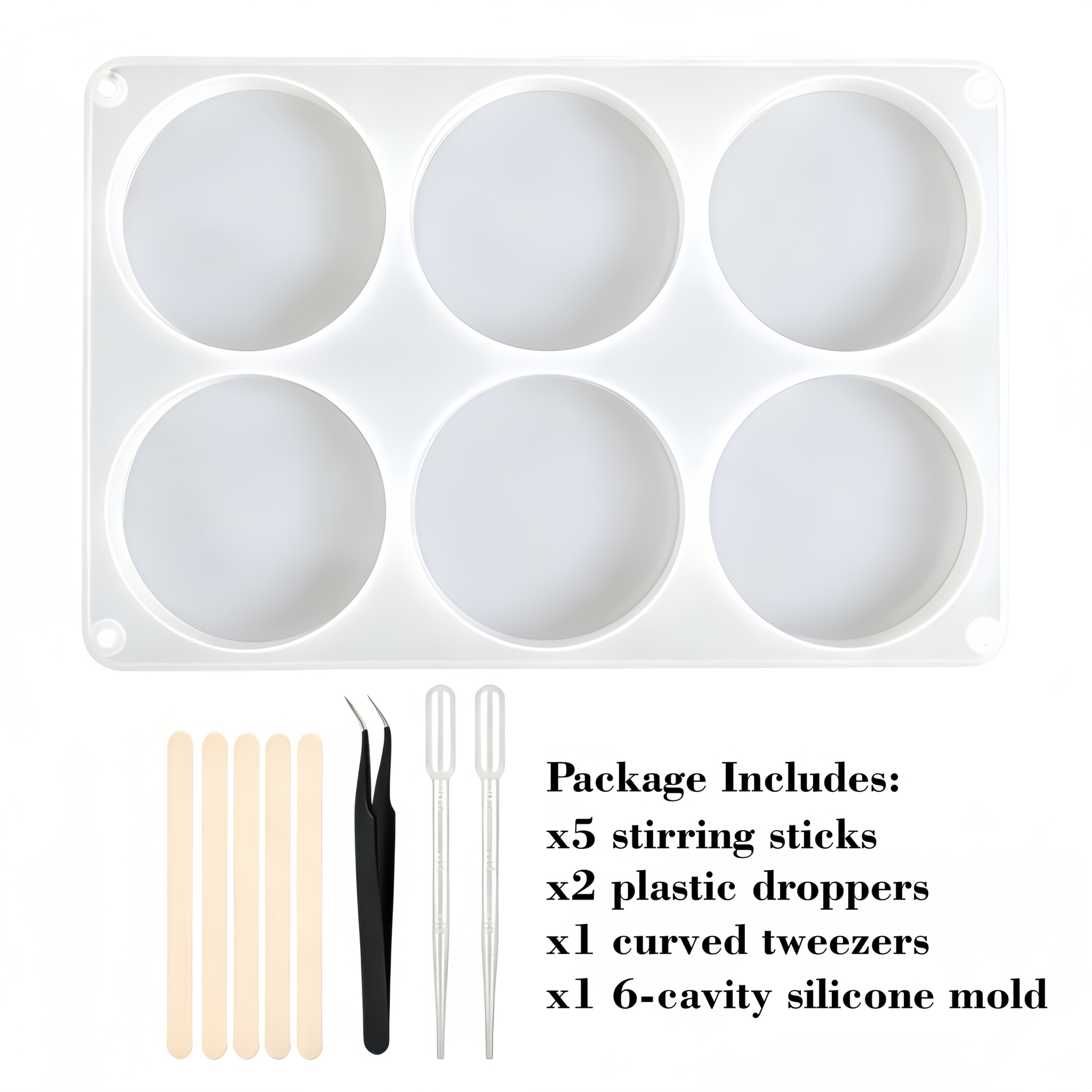 TEMU 9pcs Large Resin Coaster Making Kit, Includes 1pc Large 6-cavity Silicone Mold & 8pcs Tool Accessories, Upgraded Epoxy Resin Casting Molds,