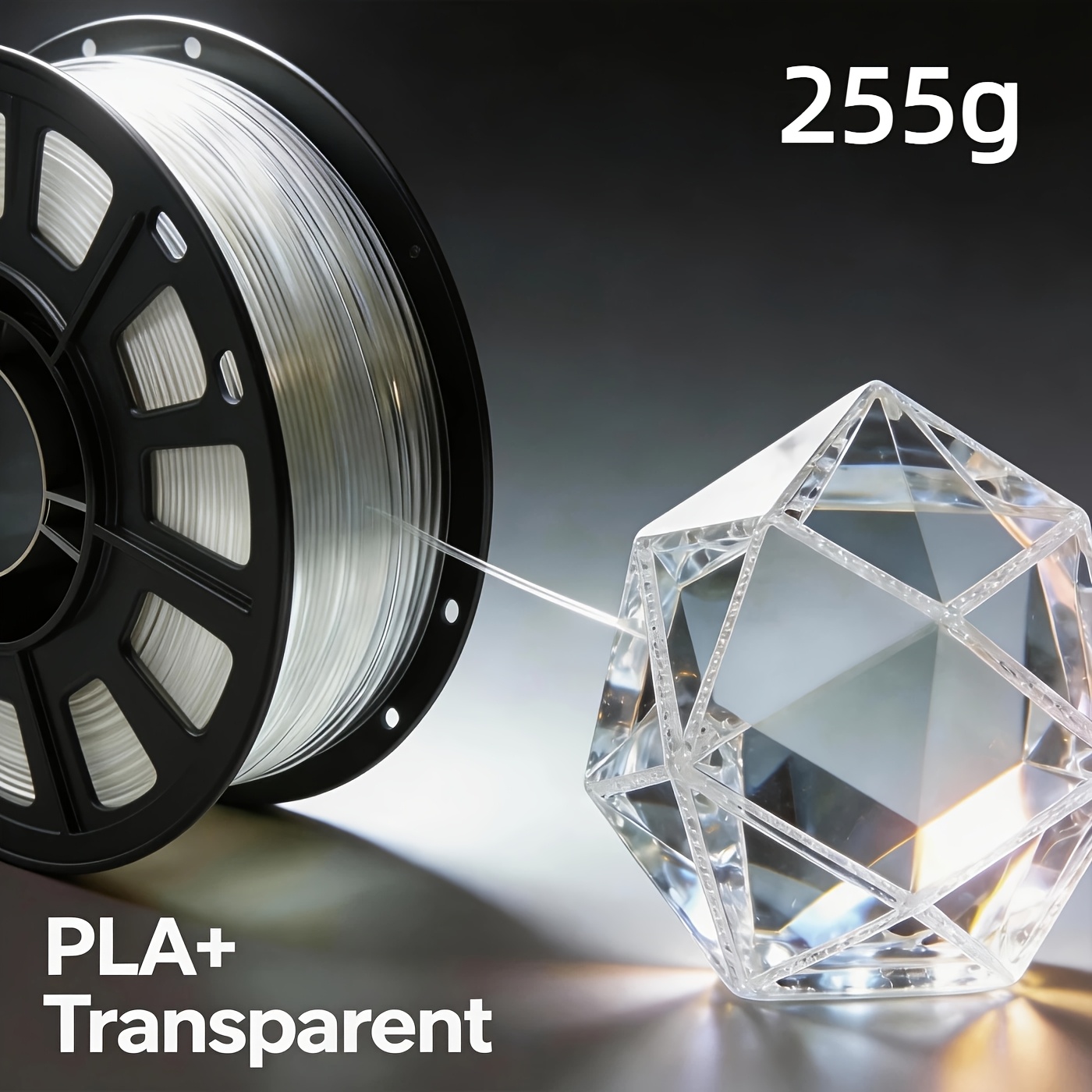 TEMU 3d Printing Filament Pla 255g Transparent Series Is And Requires Less Filament Pulling. It Supports A Printing Speed Of 50-600mm/s And Is