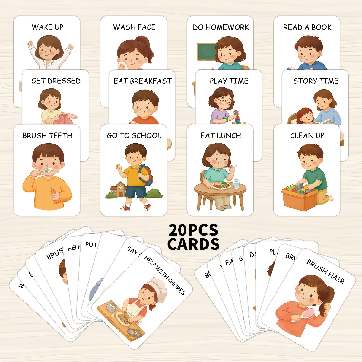 visual daily routine chart sold on Temu Australia