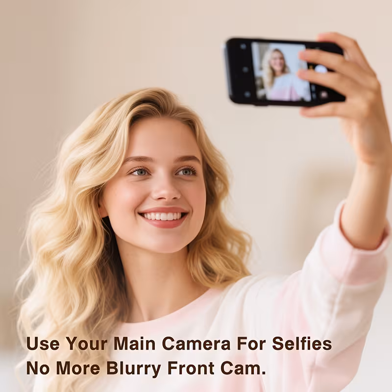 wireless selfie monitor screen 1500mah magnetic phone vlog selfie screen with and remote control 3 level brightness wireless mirroring for back camera live no delay content creation vlogging accessory portable monitor sleek screen durable build display remote control monitor photographers creators details 3