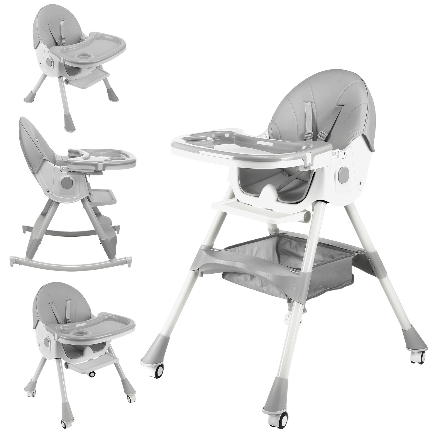 Baby High Chair, 3-in-1 Convertible Highchairs