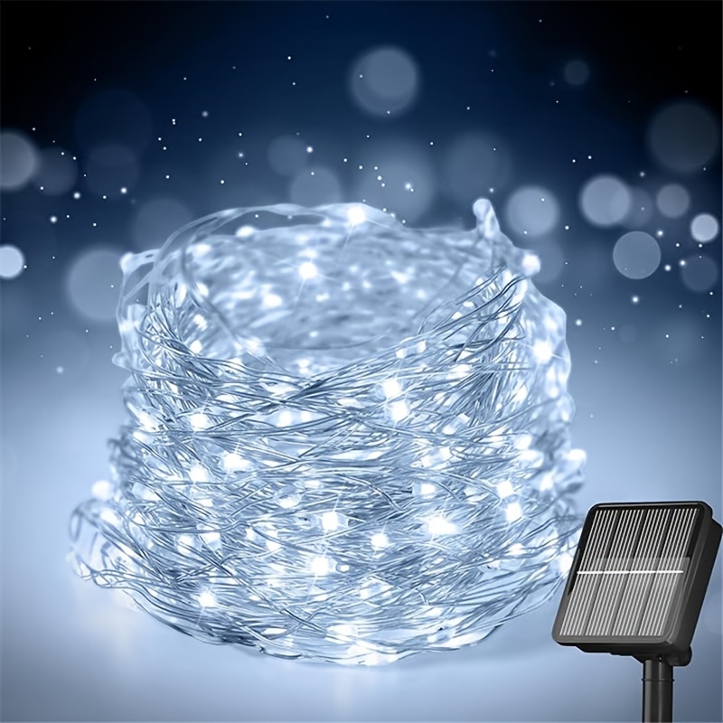 TEMU White Solar String Lights For Outdoor