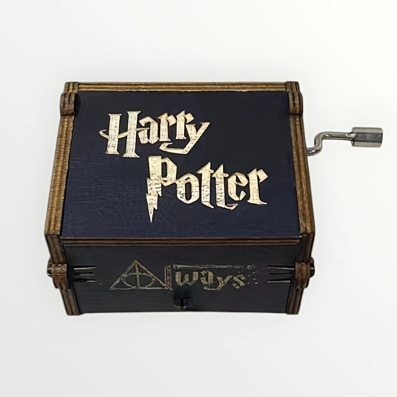 Wb, 1pc, Harry Potter Vintage Hand-cranked Wooden Music Box, Artificial Wood Home Decor, No Electricity Needed, Perfect Gift For Birthdays, Christmas, Weddings, Valentine's Day, Music Wall Decoration
