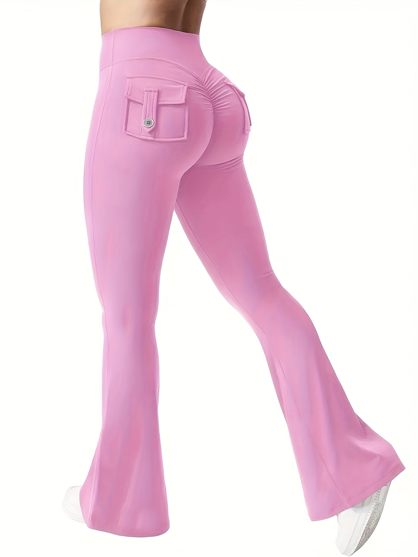 New Women'S Casual Loudspeaker Yoga Pants Training Loudspeaker Pants High Waist Work Clothes Belt Pocket Sportswear