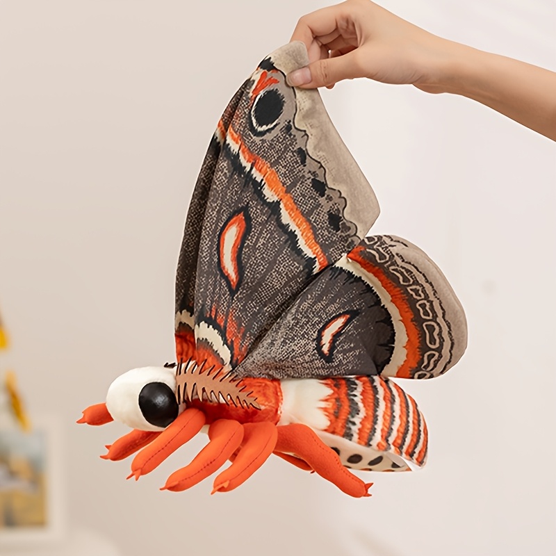45cm Cecropia Moth Plush Toy, Soft Stuffed Insect Animal