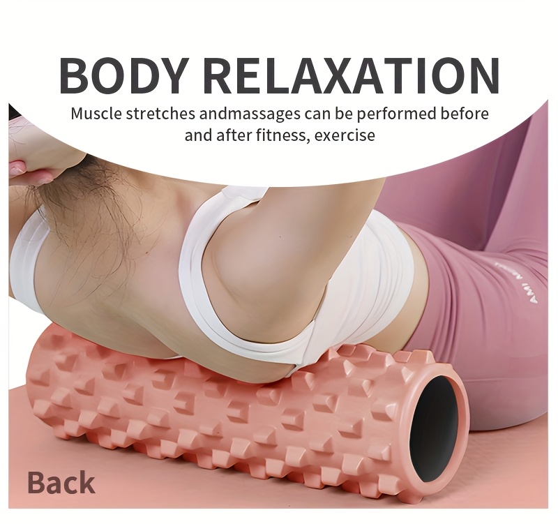 A Set of 2 Large High-Density Foam Rollers That Effectively Assist in Body Shaping, Made of EVA Material, Featuring a 3D Wolf Tooth Design for Yoga, Suitable for Home Fitness Relaxation, Gym Massage, And Office Sitting Relief