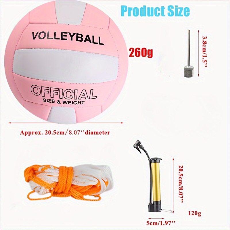 

New Volleyball Set, Portable Inflatable Pump, Suitable For Indoor And Outdoor, Beach And Other Of Entertainment And Training