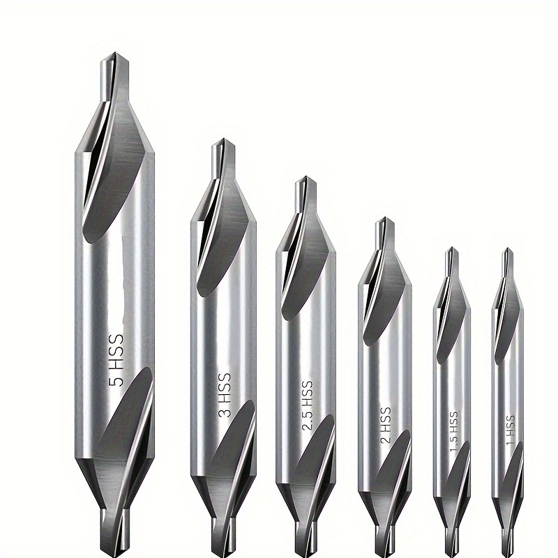 

Carbide Turning Inserts 6-piece Set, M2 High-speed Steel, 60-degree Angle Center Drill Bits For Lathe Metalworking, Mechanic & Manufacturing Use