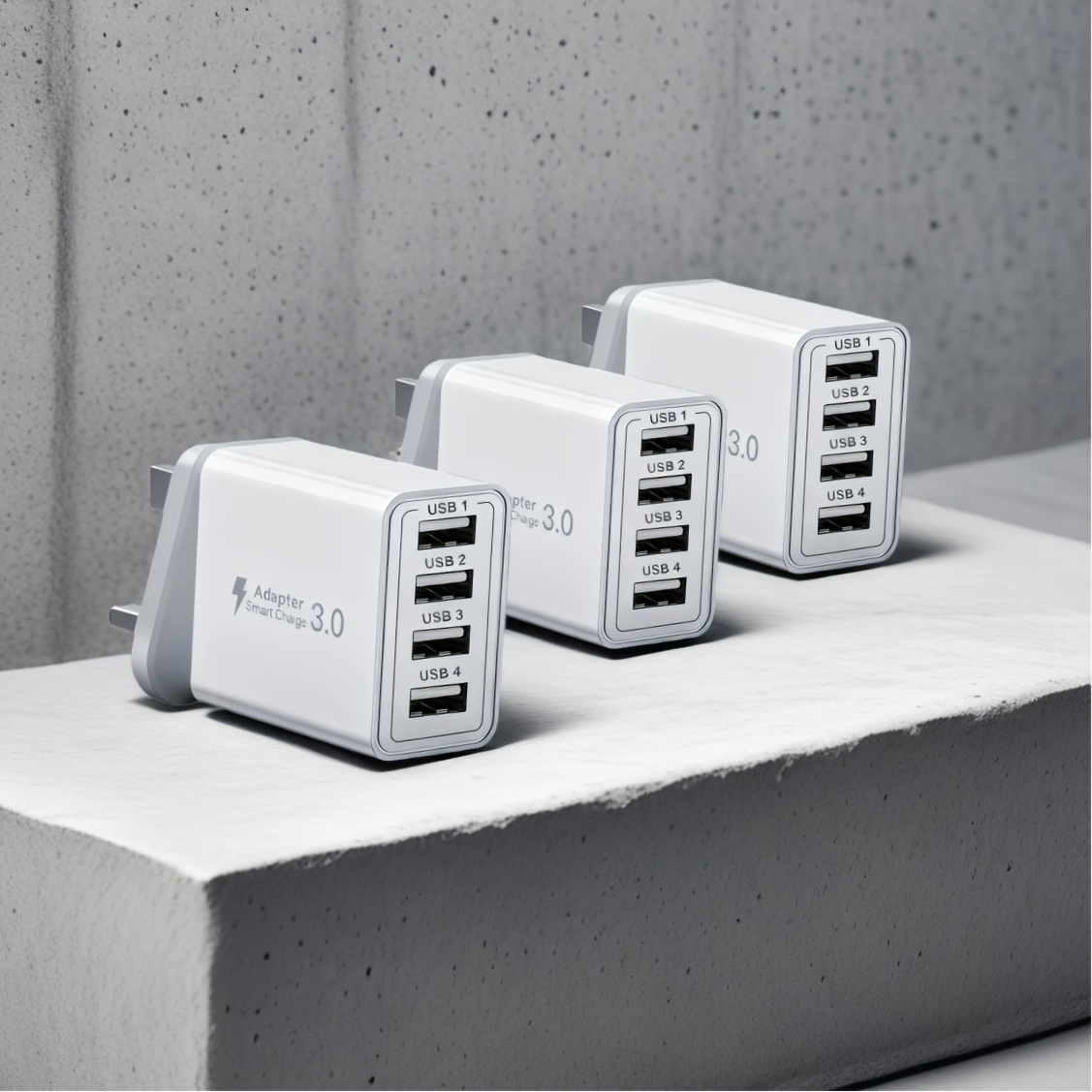 TEMU 2025 Usb Four-in-one Charger For Mobile Phone Charging For Multi-device Charging 4 Socket Design Lightweight Easy To Carry Safe And Stable To