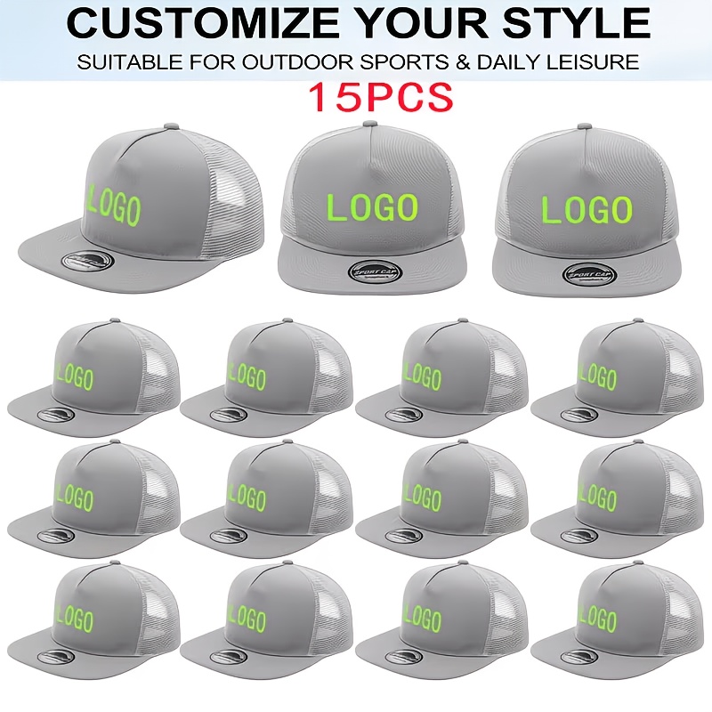 15pcs Personalized Retro Mesh Trucker Hats, Customizable