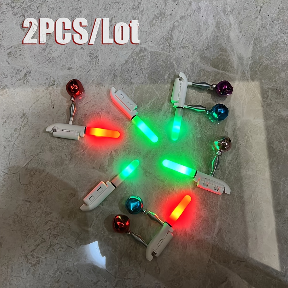 

2pcs Led Fishing Bell Alarm With Colorful Bells - Random Colors - 6.5cm/2.56in Length - Battery Not Included - Suitable For 50m Fishing - Pvc Material - Bite Float Brand