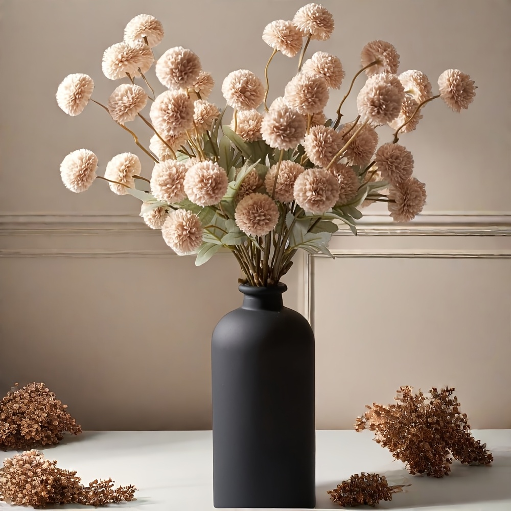 

10pcs Artificial Hydrangea Flowers, Long Stem Cream Neutral Bouquet For Home Decor, Fabric Mini Floral Arrangement, Plastic Tabletop Decor For Room Types, Christmas - No Container Included