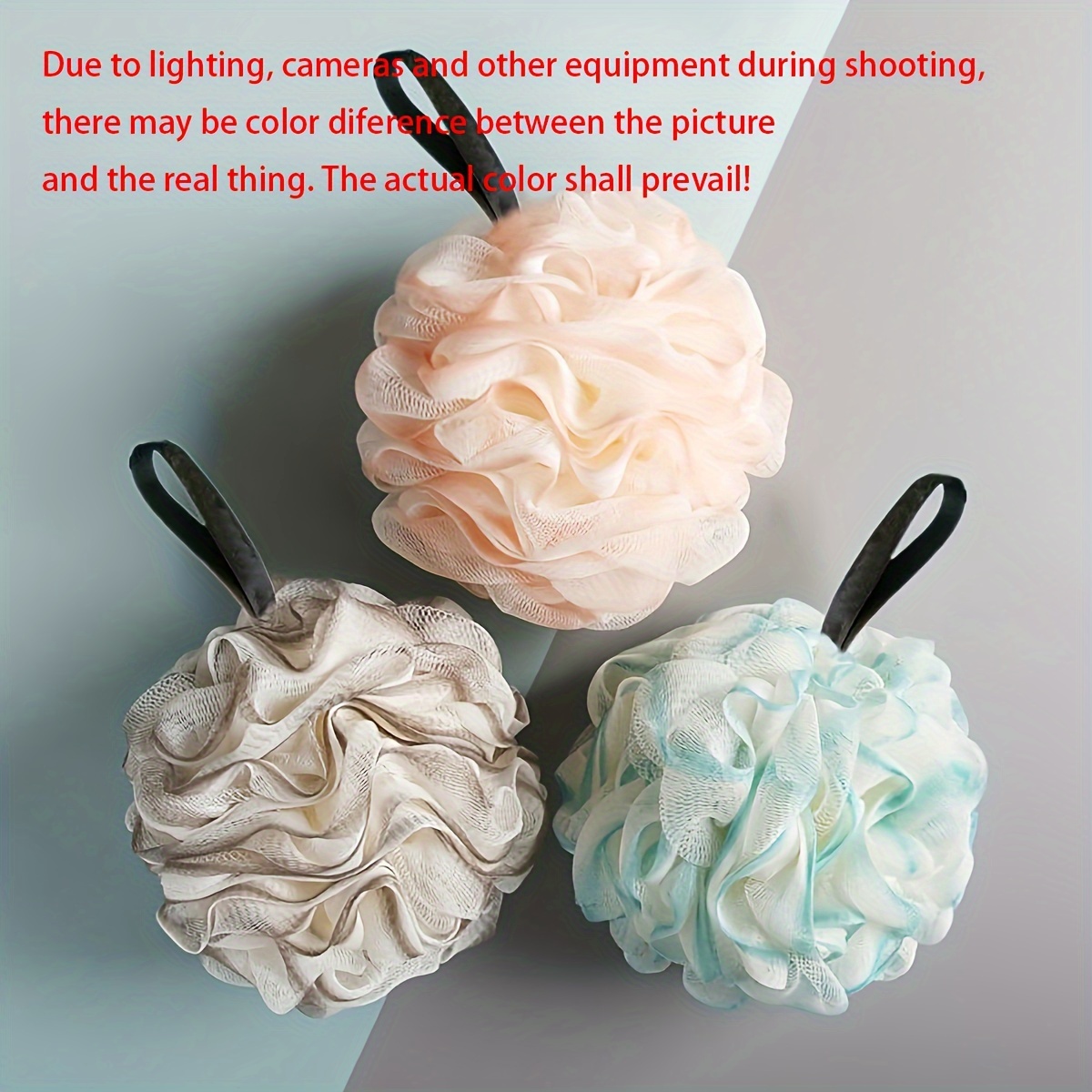 3pcs Non-Scattering Shower Balls with Pearlized Back and Hook