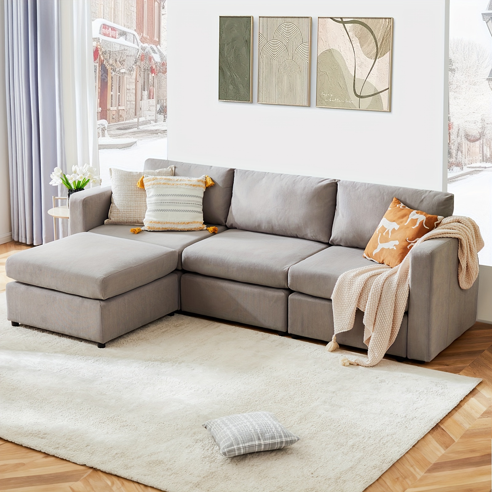 

Sofa Bed, Upholstered Sectional Couches, 1/3/4/5/6/7 Sofa Chasie , Sectional Sofa Set For