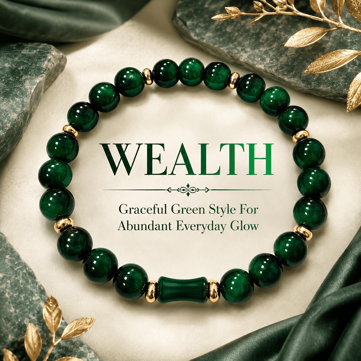 TEMU 1pc Dark Bead Bracelet, Solid Retro And , Polished And Beads With Translucent Texture, Elastic Cord For Comfortable Wear On Most Wrist Sizes,