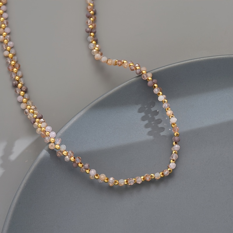 Boho Golden Layered Bead Necklace for Women