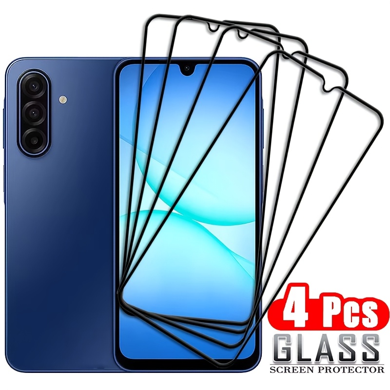 E-shop Set mit 4 Displayschutzfolien aus gehärtetem Glas mit 9H Härtegrad für Samsung Galaxy A17, A16, A26, kompatibel mit 4G und 5G, bietet