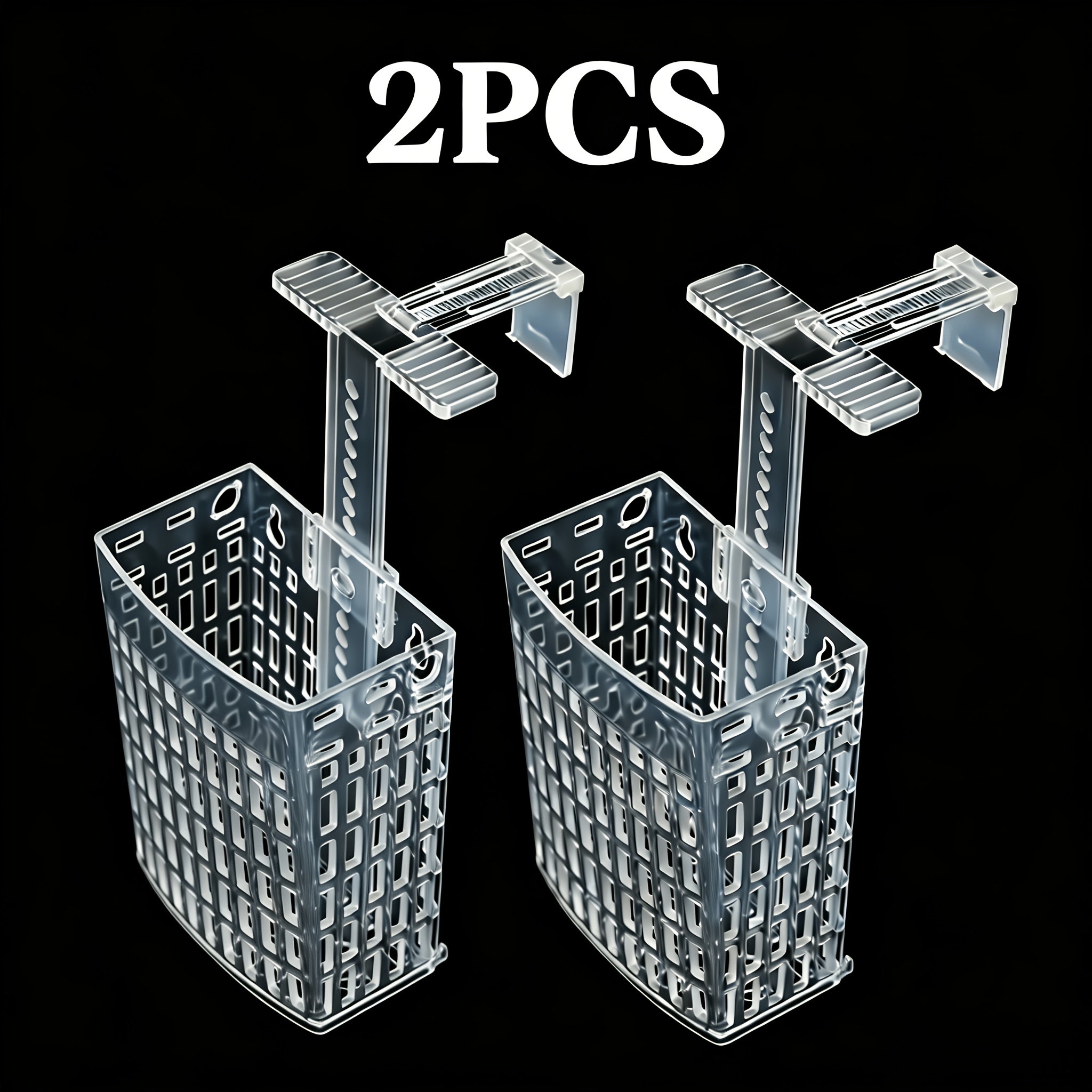 TEMU Aquarium Hydroponic Fixing Basket, Fish Tank Plant Planting Basket, Adjustable In Height, With Hooks Whose Width Adjusted For Tightness, Hanging