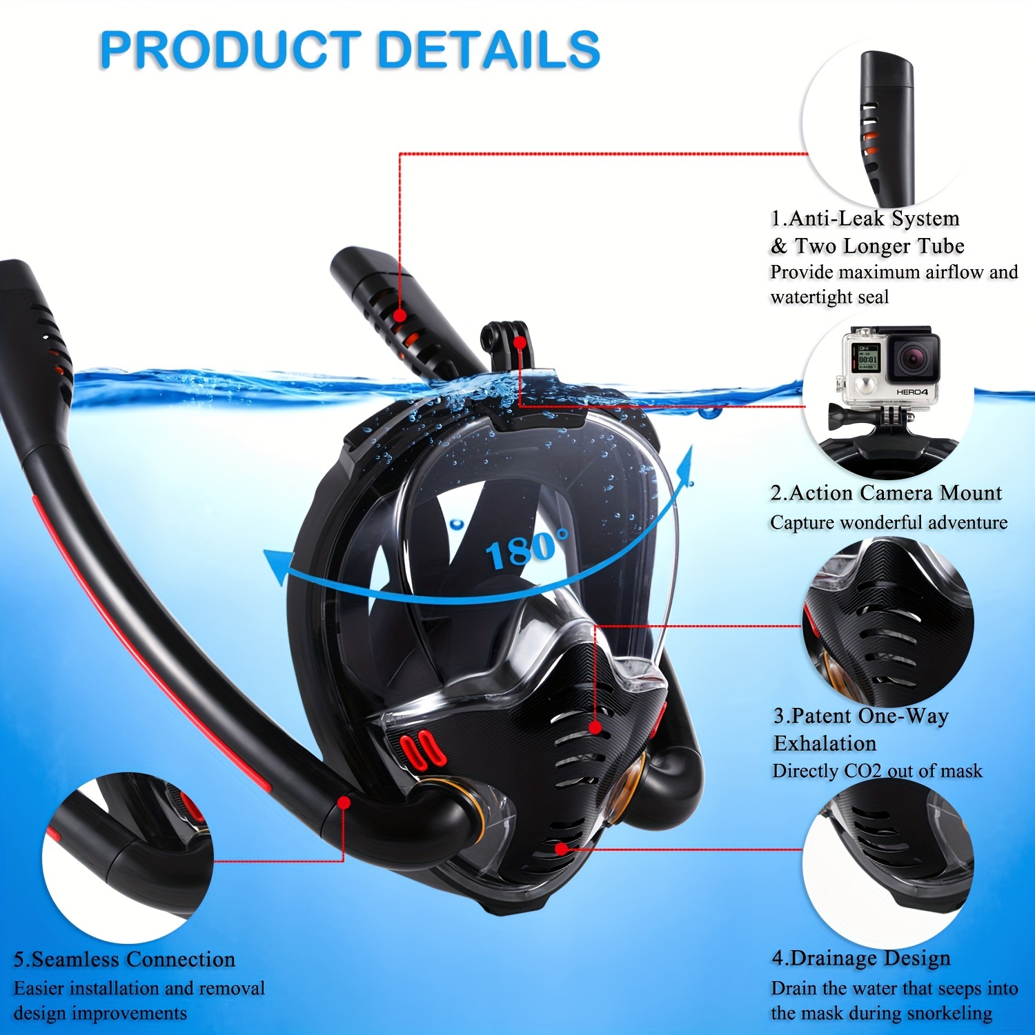 

Snorkeling Set, Respiratory Double Snorkeling , Adult Snorkeling