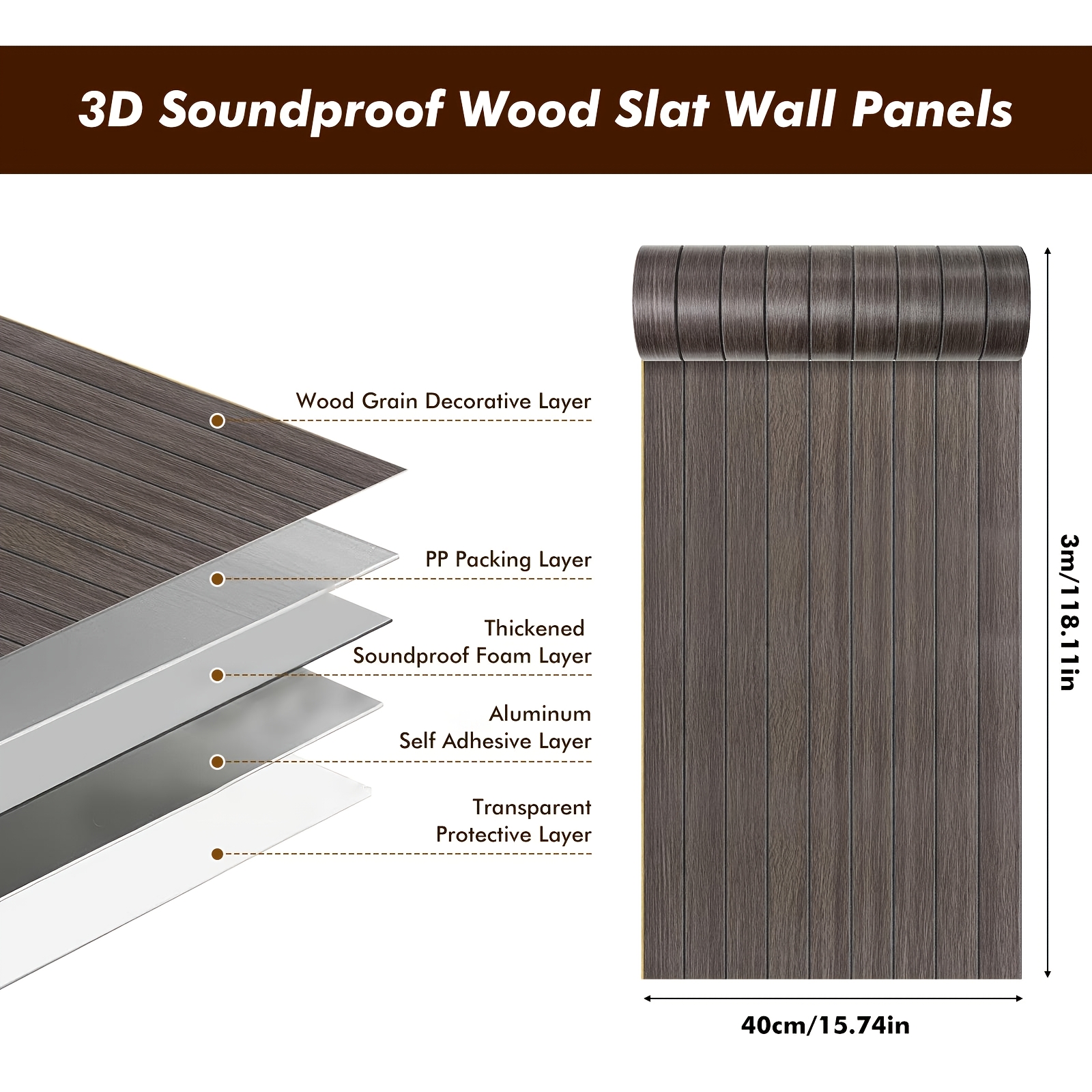 Image of Roll Self-adhesive Vinyl Wood Paneling Suitable For Diy Projects - Thick Wallpaper Suitable For Walls, Ceilings, Curved Edges, Natural Wood Grain Compatible Panels For Modern Decor