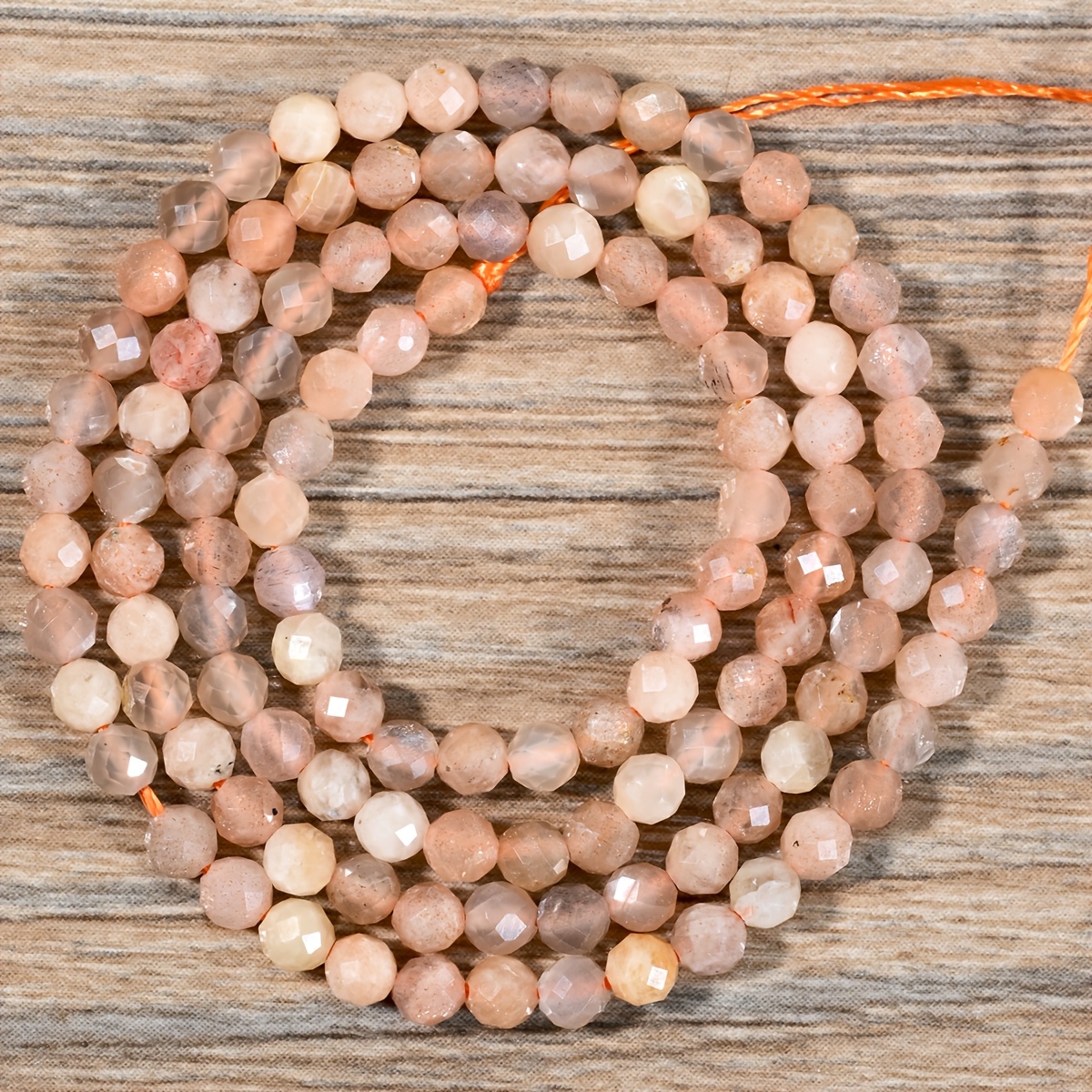 TEMU Cuentas espaciadoras de piedra solar natural de 3 mm, mini cuentas de piedra natural para hacer joyas, collares, pulseras y adornos de aretes;