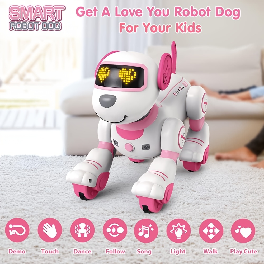 Remote Control Robot Dog Toy For Kids - Interactive Touch & Follow 17 Functions Robot Dog Pet, Programmable Smart Walking Puppy Intelligent Dancing RC Robot Toys For Girls 3-12 Birthday Gifts