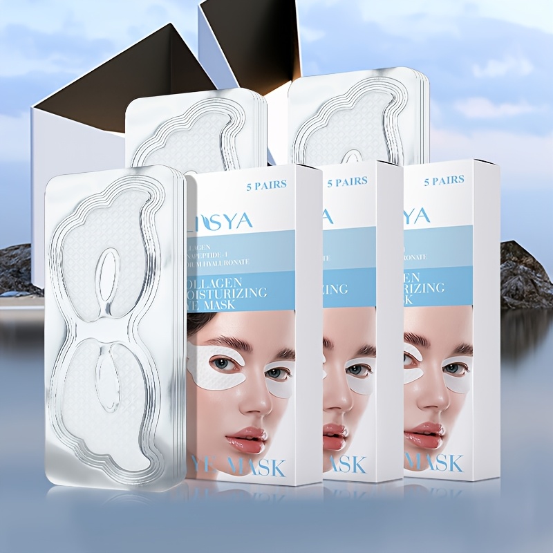 Image of 3 Boxes Of Collagen Eye Masks, Supplementing Collagen, For And Moisturizing Eye Skin, Locking In Moisture, Making Eye Skin And More Delicate. Home Eye Care Set, For Night Eye Care, Father's Day