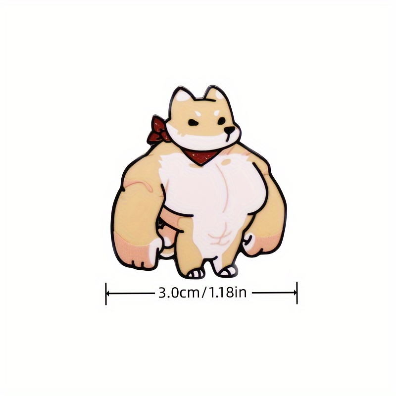 funky muscle dog enamel pin alloy metal badge Temu Malaysia