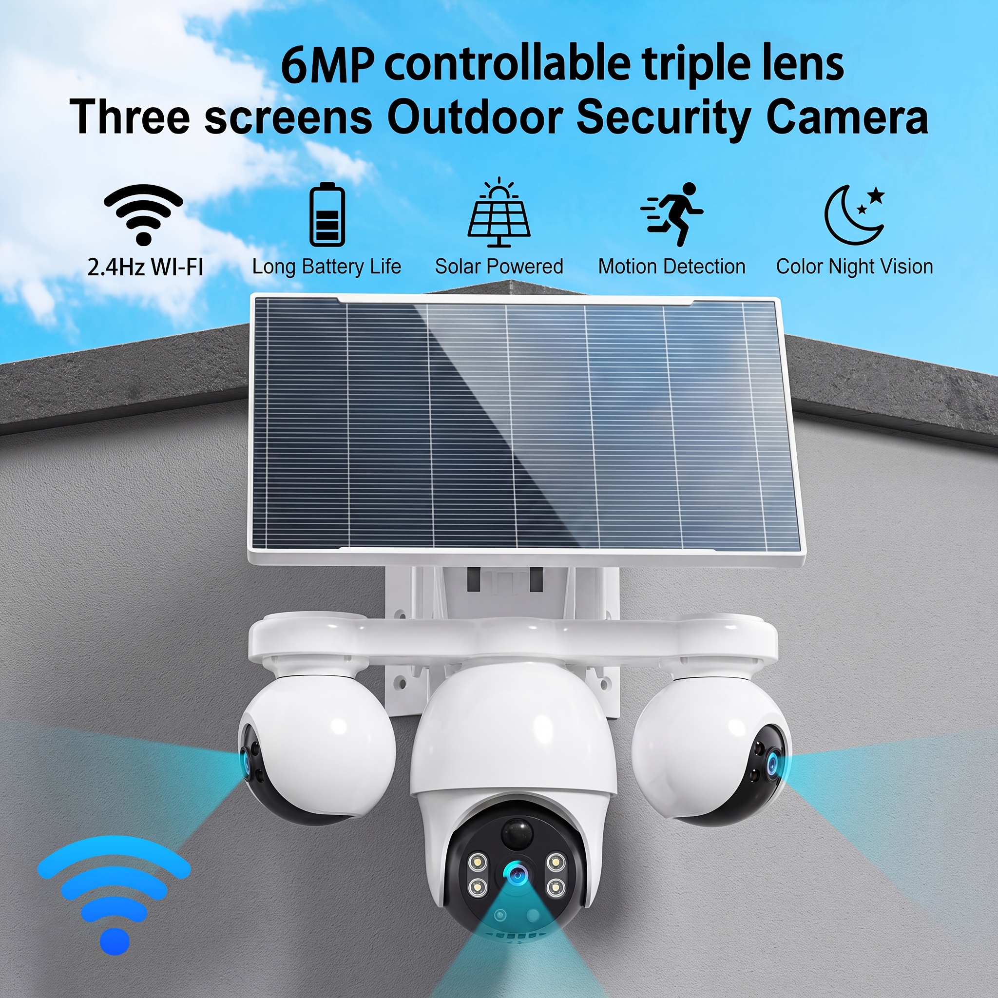 Caméra WI-FI 360° à trois objectifs