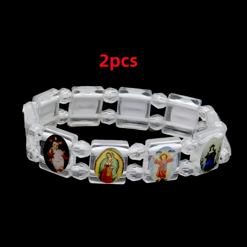 2pcs 4-color Optional (luminous Green, Emerald Green, White, Sky Blue) Exquisite Elastic Wrist Ornaments, Perfect Gifts For Christmas, Thanksgiving, Father's Day, And Mother's Day