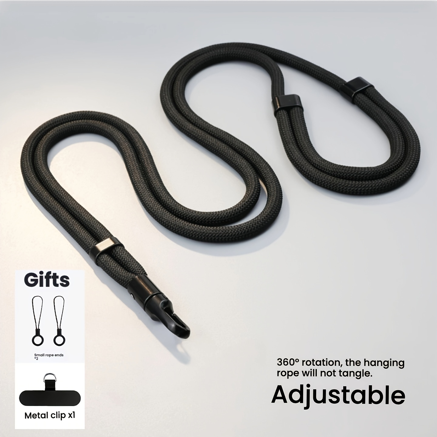 TEMU Adjustable Crossbody Neck Phone Strap, Durable Anti-loss Anti-drop Phone Lanyard With 360° Rotatable Buckle, Multifunctional Secure Phone Chain