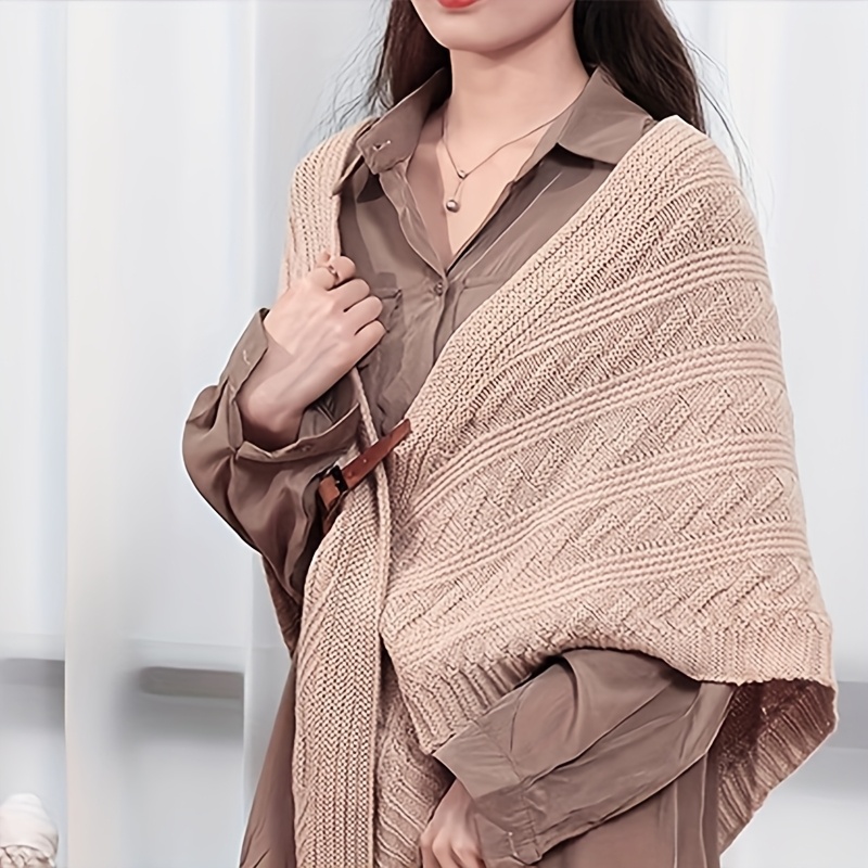 Écharpe Poncho Femme Oversize - 153x140 Cm, Tissu Doux, Style élégant Pour Sorties Et Soirées