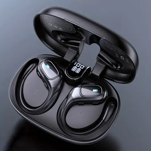 new wireless earbuds for running sports wireless earphones with pure bass sound over ear headphones with dual led display earphones noise cancelling headset built in microphone