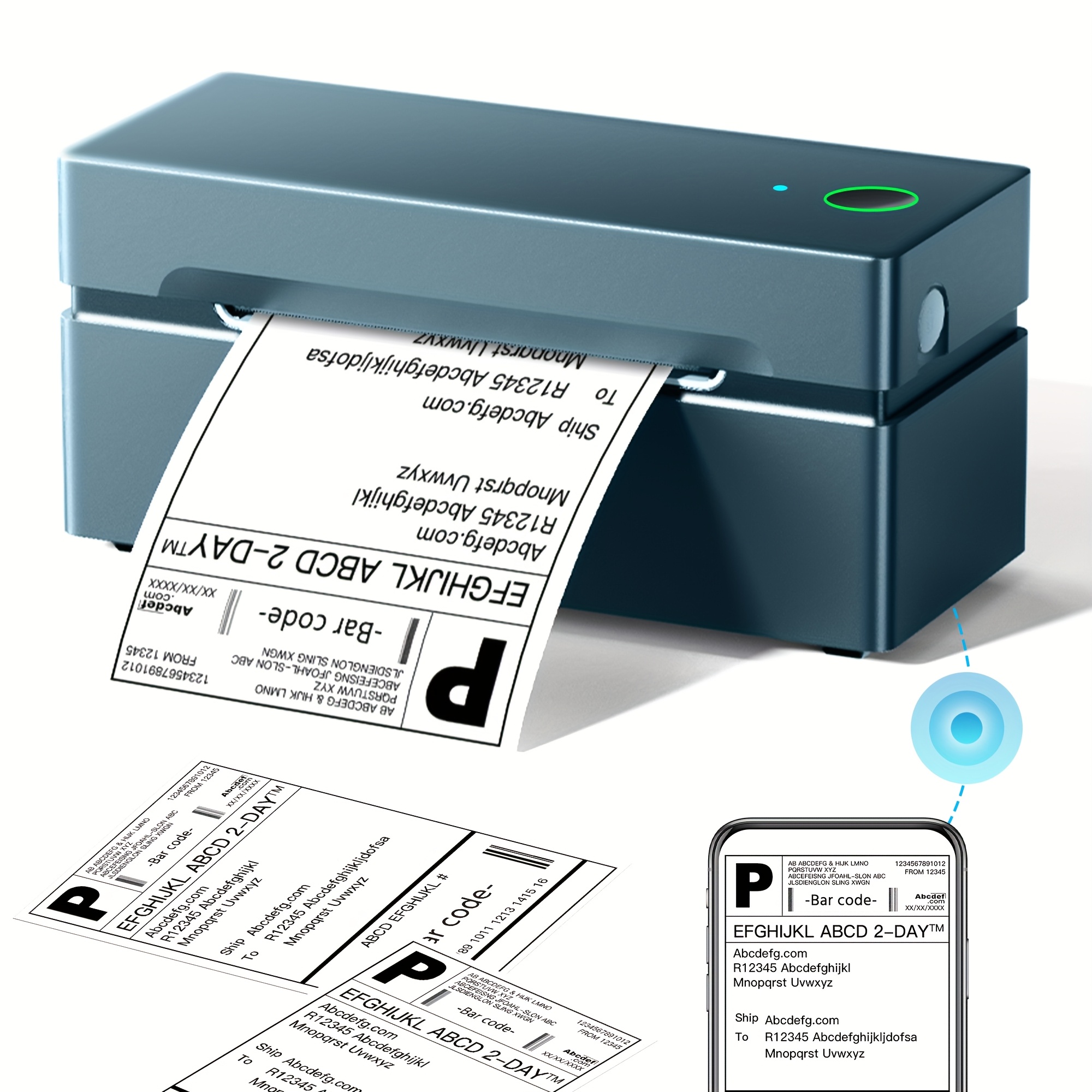 Pl80eb Desktop Portable Label Printer Compatible With Smartphones And Pcs Inkless Thermal Compact Facsimile Printer For Shipping, Home, Office, Courier And Fax