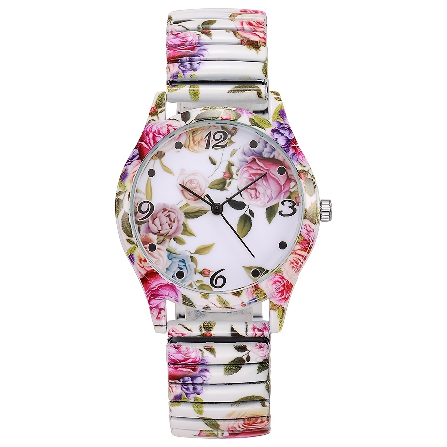 casual womens quartz watch elastic floral - Temu Oman display picture 1